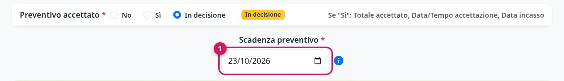 Esito In decisione: la scadenza del preventivo